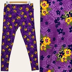 LuLaRoe Abstract Geometric Floral Botanical Print Comfy Lounge Pants Leggings TC